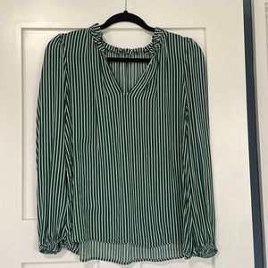 Green and white striped Gap top.